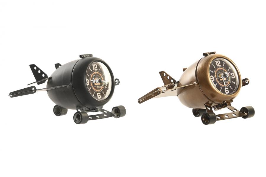 DECO RE-196349 HORLOGE POSER FER 23X16X13 AVION 2 MOD.