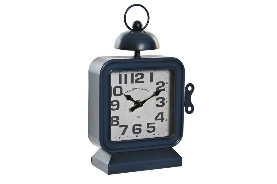 DECO RE-179998 HORLOGE POSER FER 19X8X28 BLEU