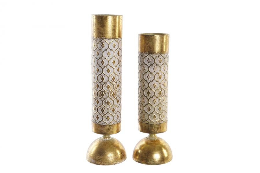 DECO PV-195041 BOUGEOIR SET 2 METAL 11X11X41 2 MOD.