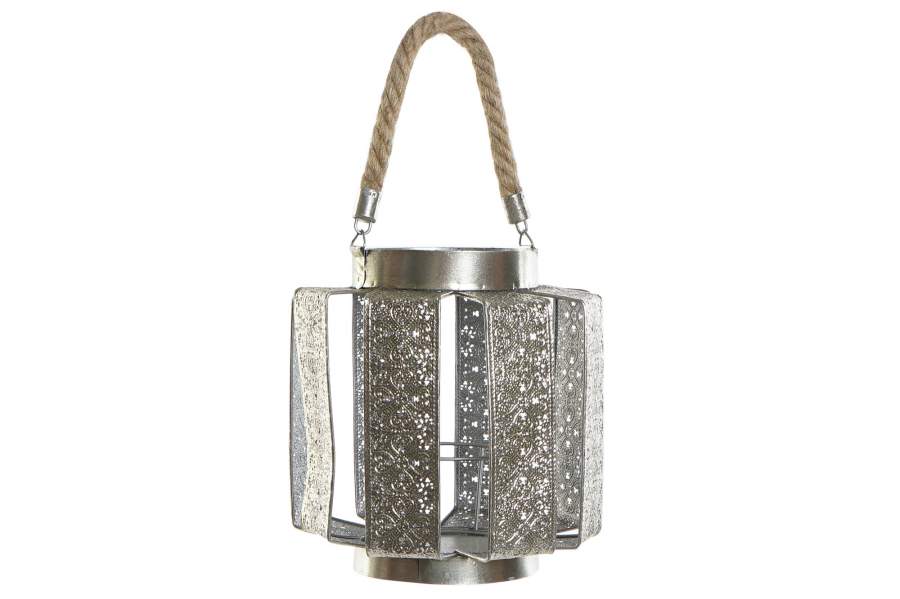 DECO PV-190078 BOUGEOIR METAL CORDE 21X21X23 ARGENTE