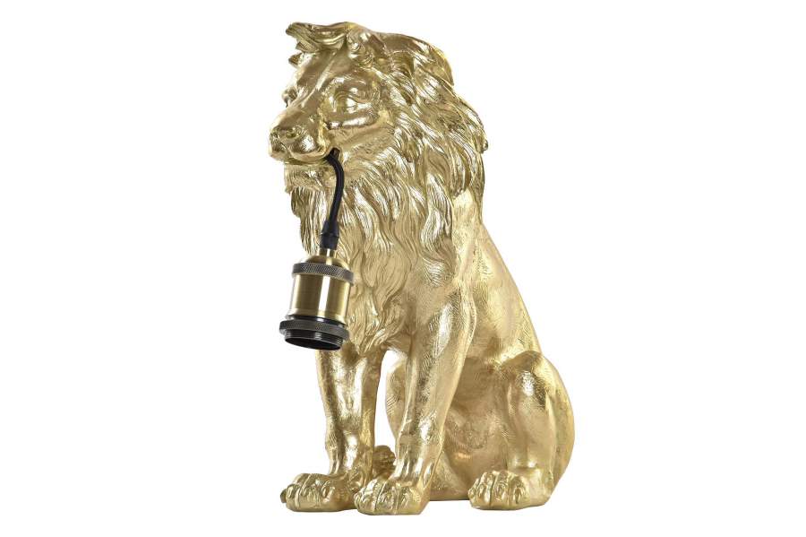 DECO LA-195213 LAMPE DE TABLE RESINE METAL 31,5X18X35,5 LION DORE