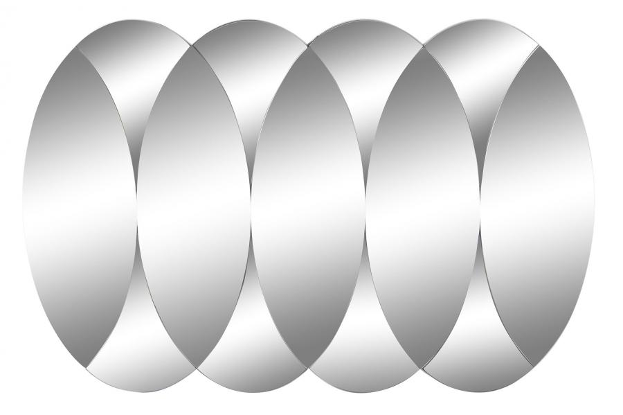 DECO ES-191220 MIROIR VERRE BOIS 120X2X80 CERCLES FUME NOIR