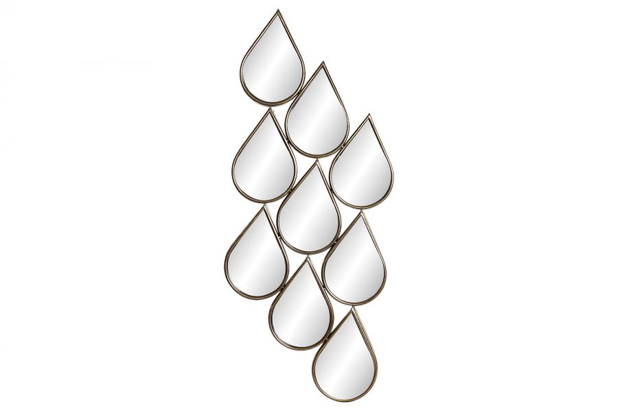 DECO ES-189394 MIROIR METAL MIROIR 40X2,5X100 LARME DORE
