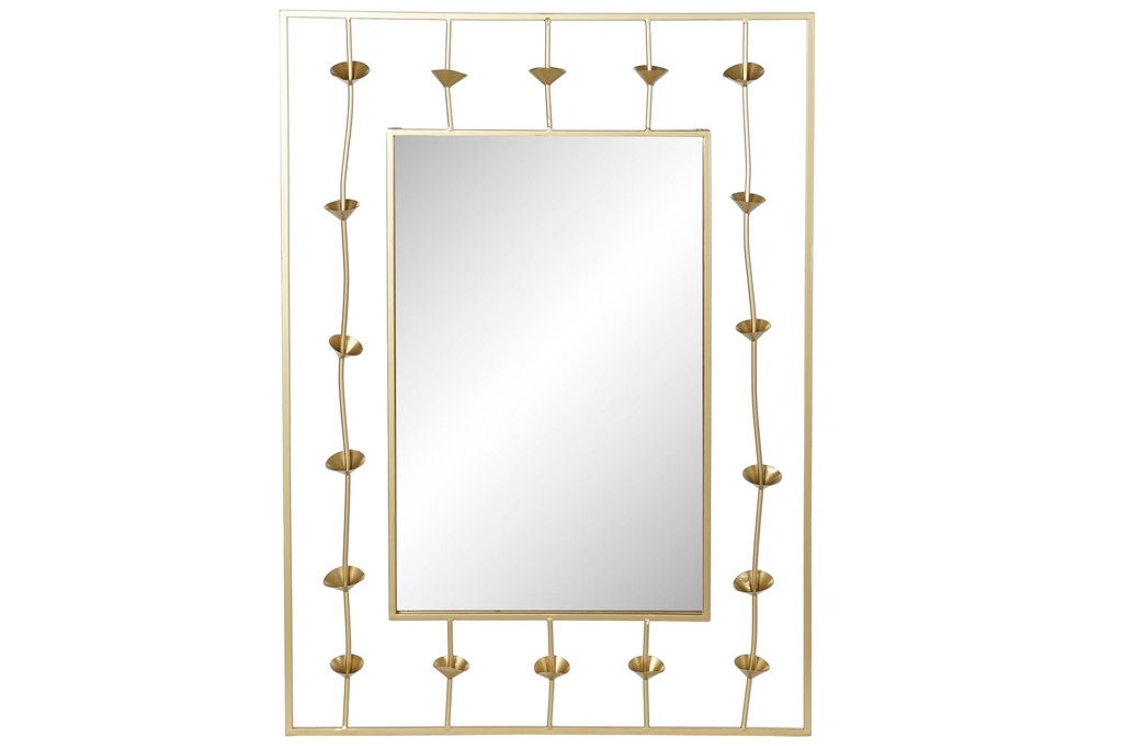 DECO MB-181225 MIROIR METAL 70X5X100 FLEUR DORE
