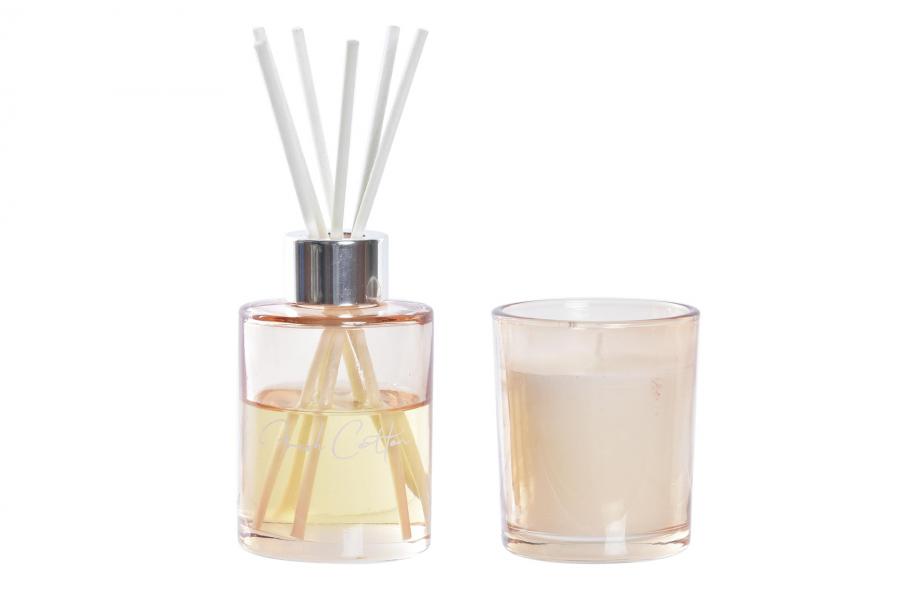 DECO VE-195501 PARFUM D'AMBIANCE MIKADO SET 2 CIRE VERRE 16X5X16 50 GR,