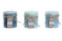 DECO VE-204719 BOUGIE CIRE 6,8X6,8X7 215GR, 32 HEURES 3 MOD.