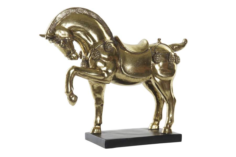 DECO FD-196318 FIGURE RESINE 29X9X25 CHEVAL DORE
