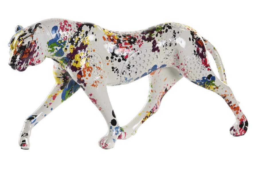 DECO FD-202698 FIGURE RESINE 32,5X7X16 LÅOPARD MULTICOLORE