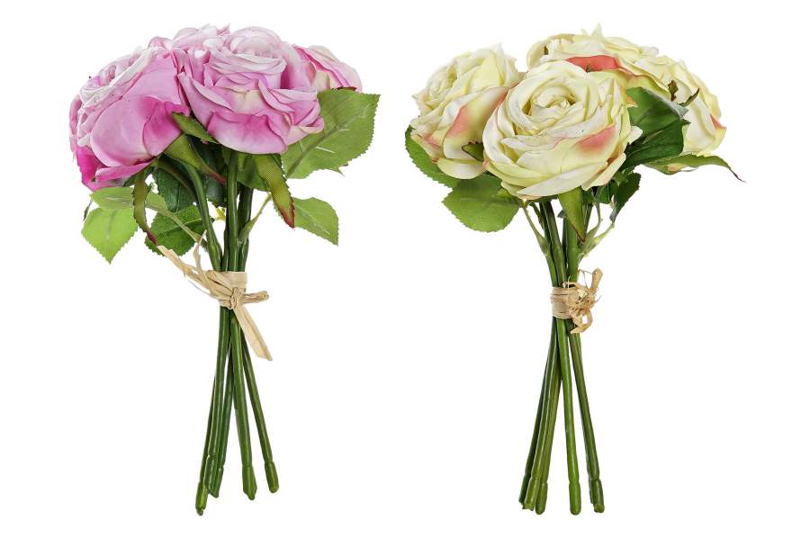 DECO JA-189323 BOUQUET POLYESTER PE 20X20X22 6 ROSES 2 MOD.