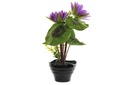 DECO JA-185271 POT FLEURS PVC TISSU 22X18X34 LOTUS LILAS
