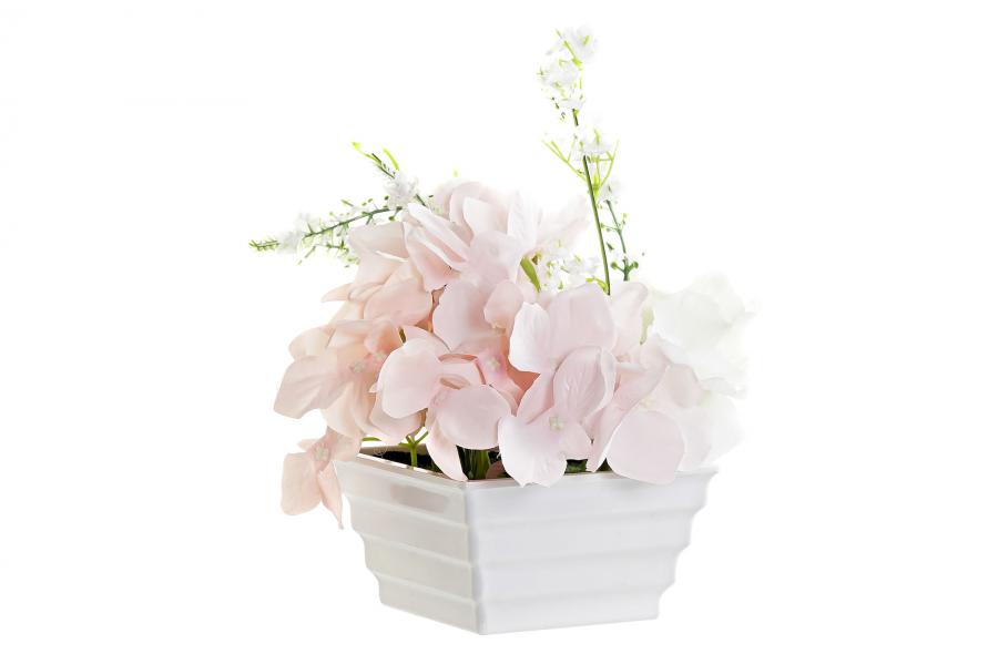 DECO JA-185266 PLANTE PVC TISSU 20X17X24 ROSE