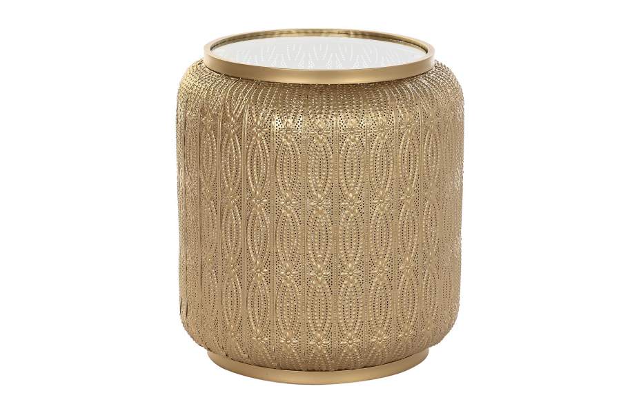DECO MB-195022 TABLE AUXILIAIRE METAL LUMIERE 42X42X44 DORE