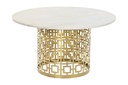 DECO MB-194885 TABLE CAFE METAL MARBRE 76X76X43 DORE