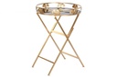 DECO MB-194495 TABLE AUXILIAIRE METAL VERRE 49X49X72 FEUILLE MAT