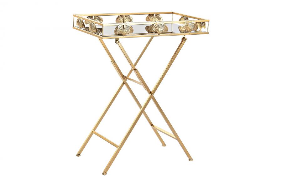 DECO MB-194494 TABLE AUXILIAIRE METAL VERRE 56X36X71 FEUILLE MAT