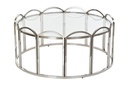 DECO MB-185287 TABLE AUXILIAIRE METAL VERRE 97X97X45 ARGENTE