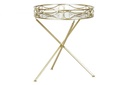 DECO MB-182582 TABLE AUXILIAIRE METAL MIROIR 48,5X48,5X58,5 DORE