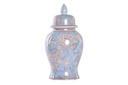 DECO LD-190189 VASE PORCELAINE 19X19X37 FLEURS BLEU