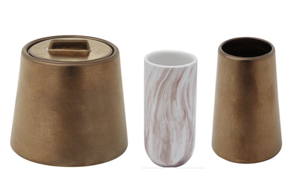 DECO CR ACC SALLE DE BAIN SET 3PCES AQUA BRONZE