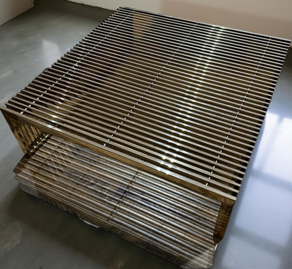 DECO AT TABLE A CAFE METAL CUIVRE 1x0,33m