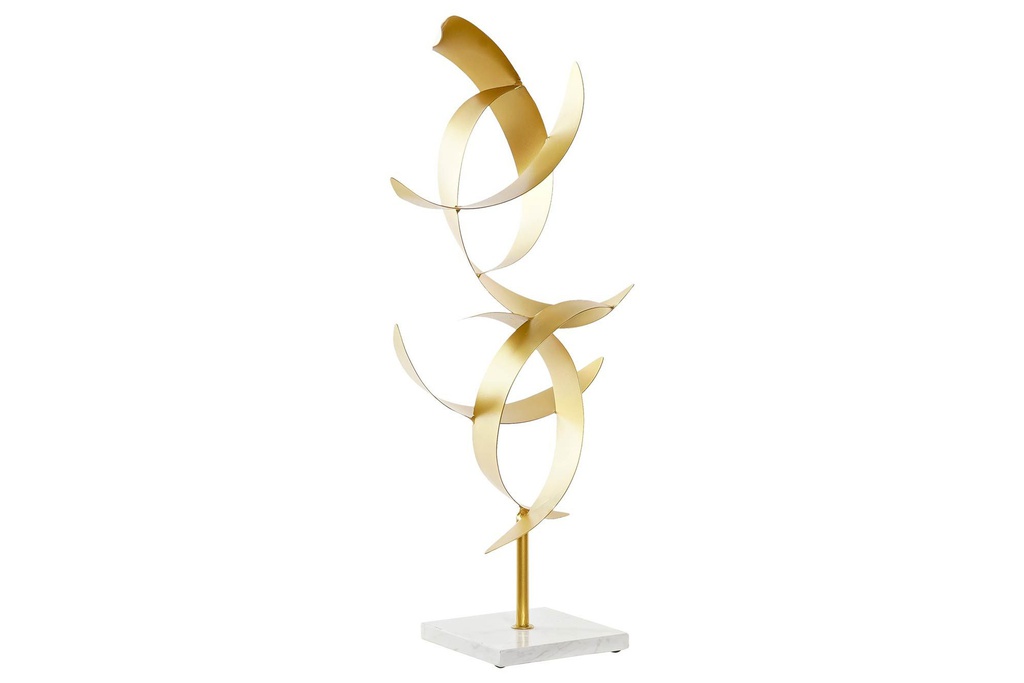 DECO DH-183500 DÉCORATION MÉTAL MARBRE 20X12X50 DORÉ