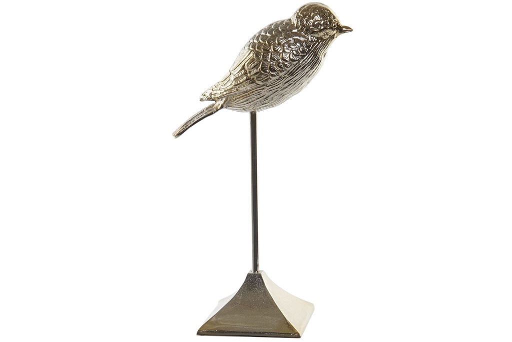 DECO FD-162394 FIGURE ALUMINIUM 28X15X48 OISEAU VIEILLI DORÉ