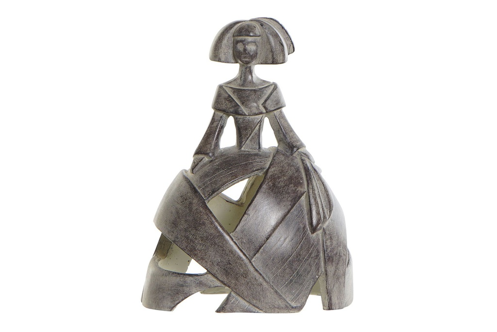 DECO FD-185070 FIGURE RÉSINE 12X7,5X16,5 DAME VIEILLI BEIGE