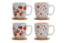 DECO LC-175817 CAFÉ SET 4 DOLOMITE BAMBOU 13X10X10,5 180 ML BLEU