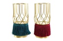 DECO LD-163998 BOUGEOIR MÉTAL 11,5X11,5X26 FLECOS 2 MOD.