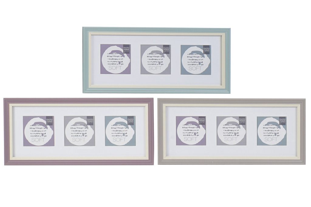 DECO MF-166416 CADRE MULTIPHOTO MDF 44X2X20 PASSE-PARTOUT 3 MOD.
