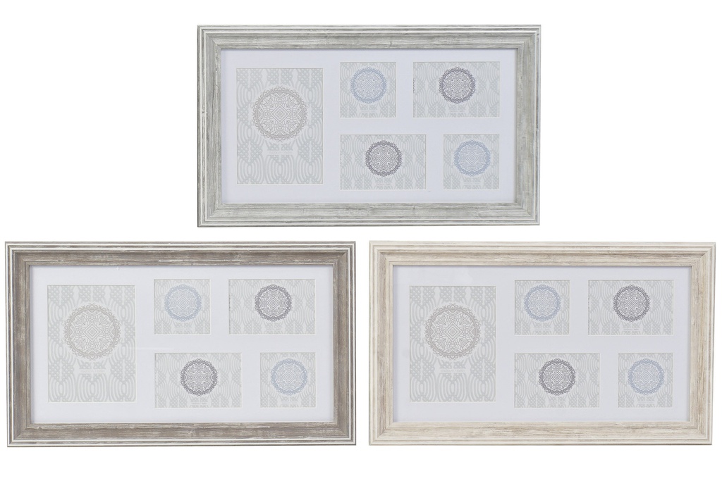 DECO MF-166428 CADRE MULTIPHOTO PS VERRE 56X2X33 3 MOD.