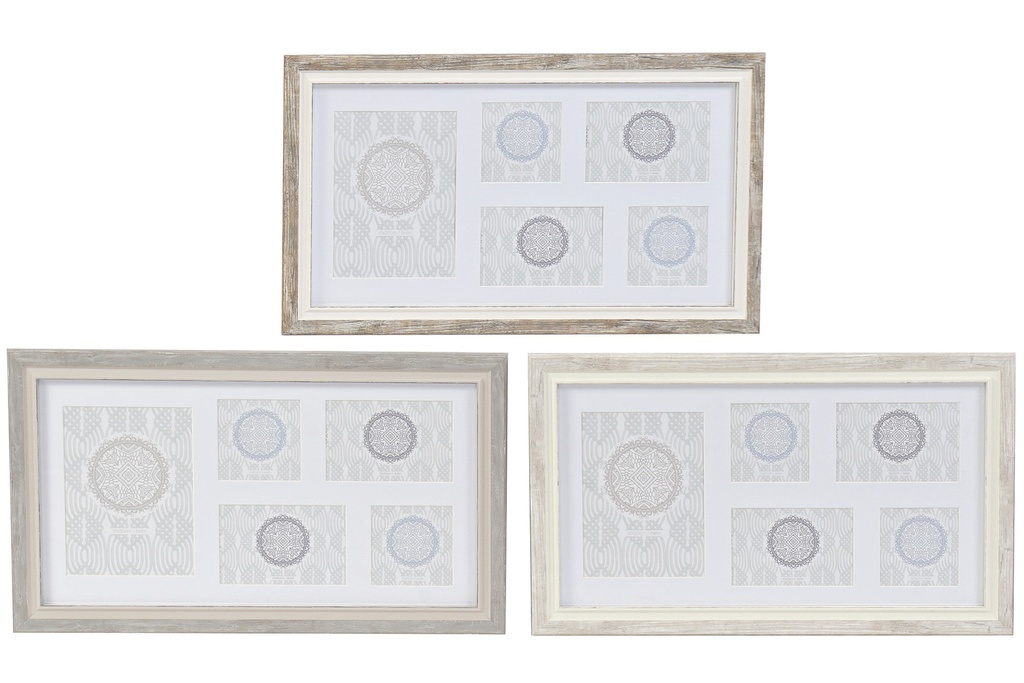 DECO MF-166437 CADRE MULTIPHOTO PS 55X2X32 PASSE-PARTOUT 3 MOD.