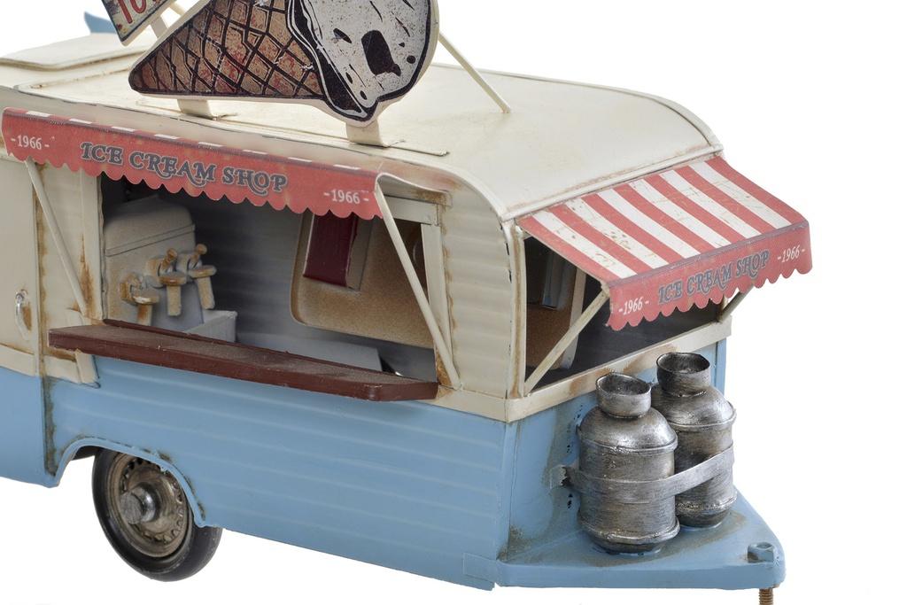 DECO MO-159284 VEHICULE DÉCORATION MÉTAL 27X13X20 FOODTRUCK BLEU