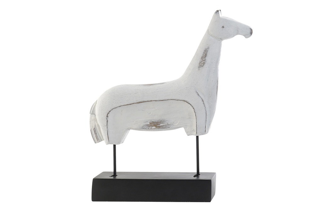 DECO RF-158195 FIGURE RÉSINE 49X8X57 8 CHEVAL VIEILLI BLANC