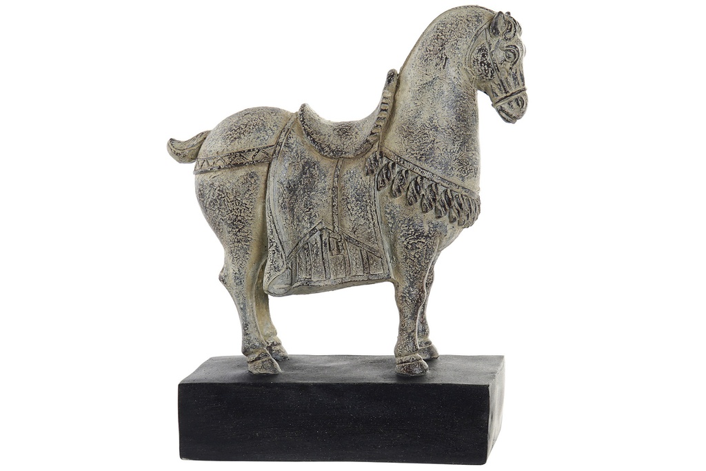 DECO RF-163579 FIGURE RÉSINE 27X9X32 CHEVAL VIEILLI MARRON
