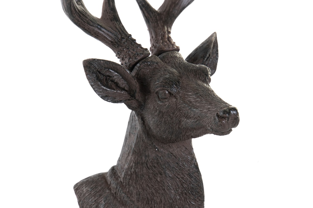 DECO RF-163936 FIGURE RÉSINE 18X15X27 CERF MARRON
