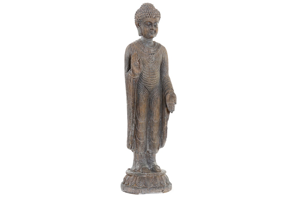 DECO RF-170596 FIGURE RÉSINE 14X14X51 BOUDDHA VIEILLI