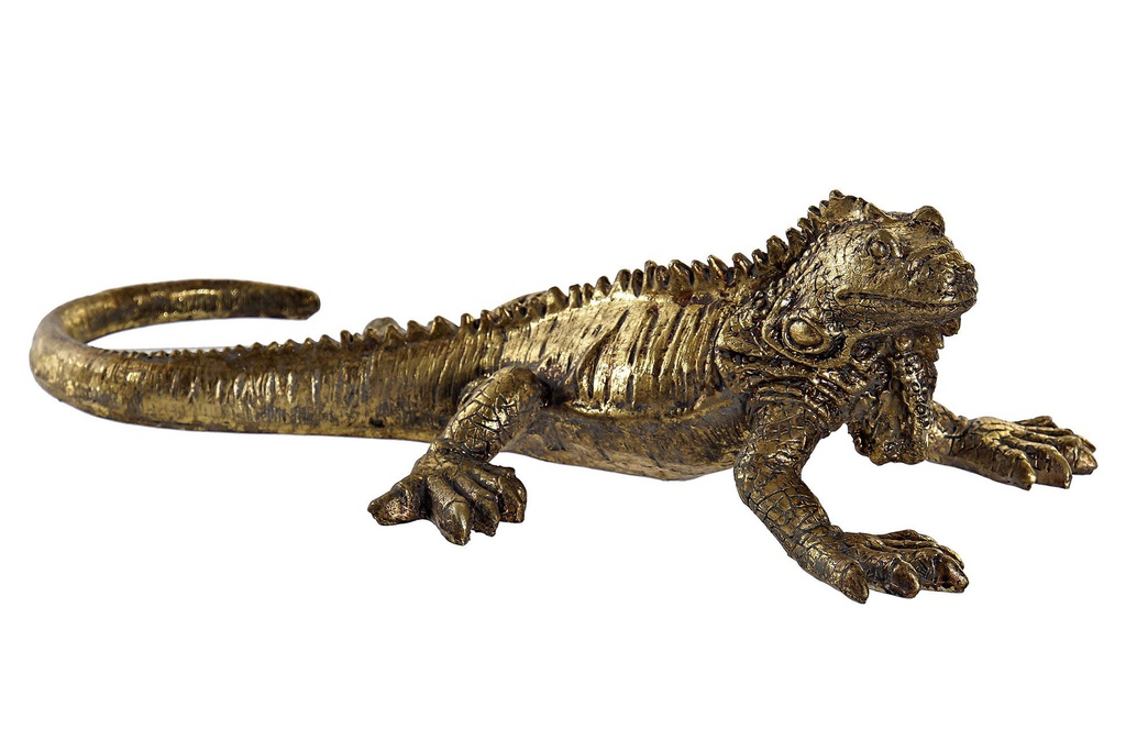 DECO RF-171826 FIGURE RÉSINE 21X11X6 IGUANE DORÉ