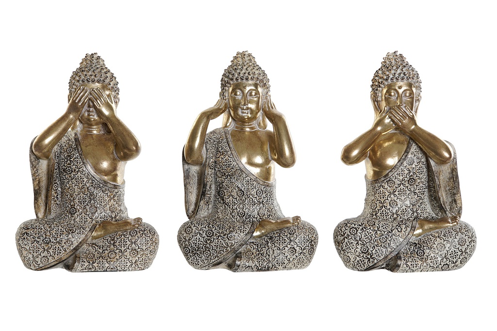 DECO RF-177381 FIGURE RÉSINE 15X12,5X23,5 BOUDDHA VIEILLI 3 MOD.