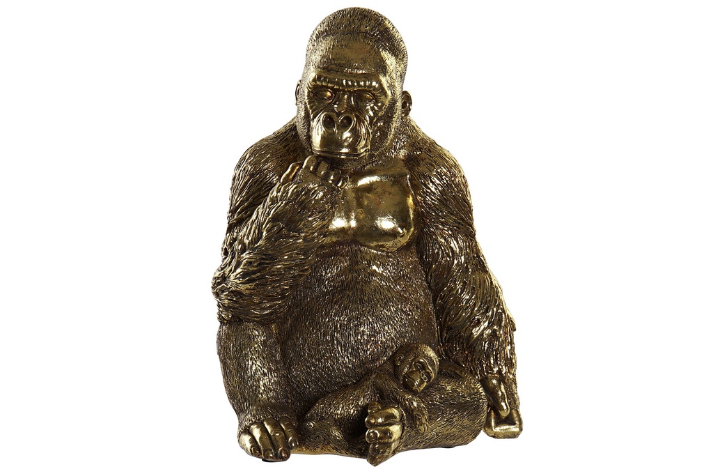 DECO RF-181317 FIGURE RÉSINE 17X15,5X24 GORILLE DORÉ