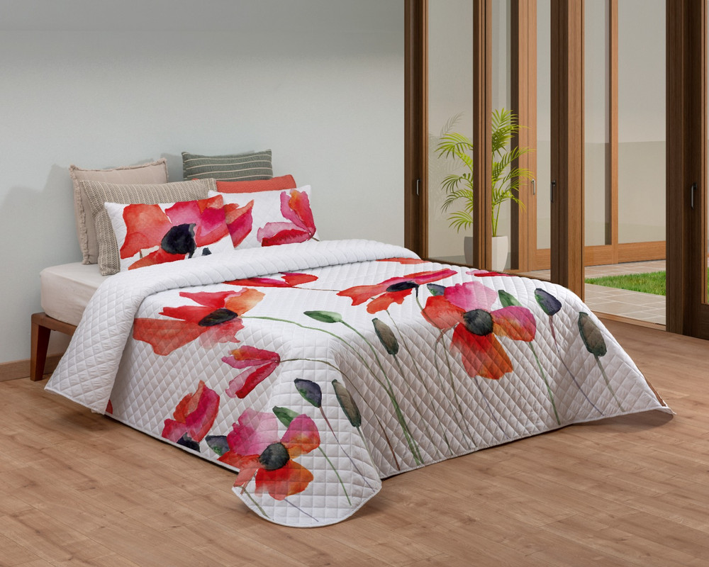 LL CVR LIT DIGITAYX 250x270+2T 50x70 BLANC FLEURI ROUGE