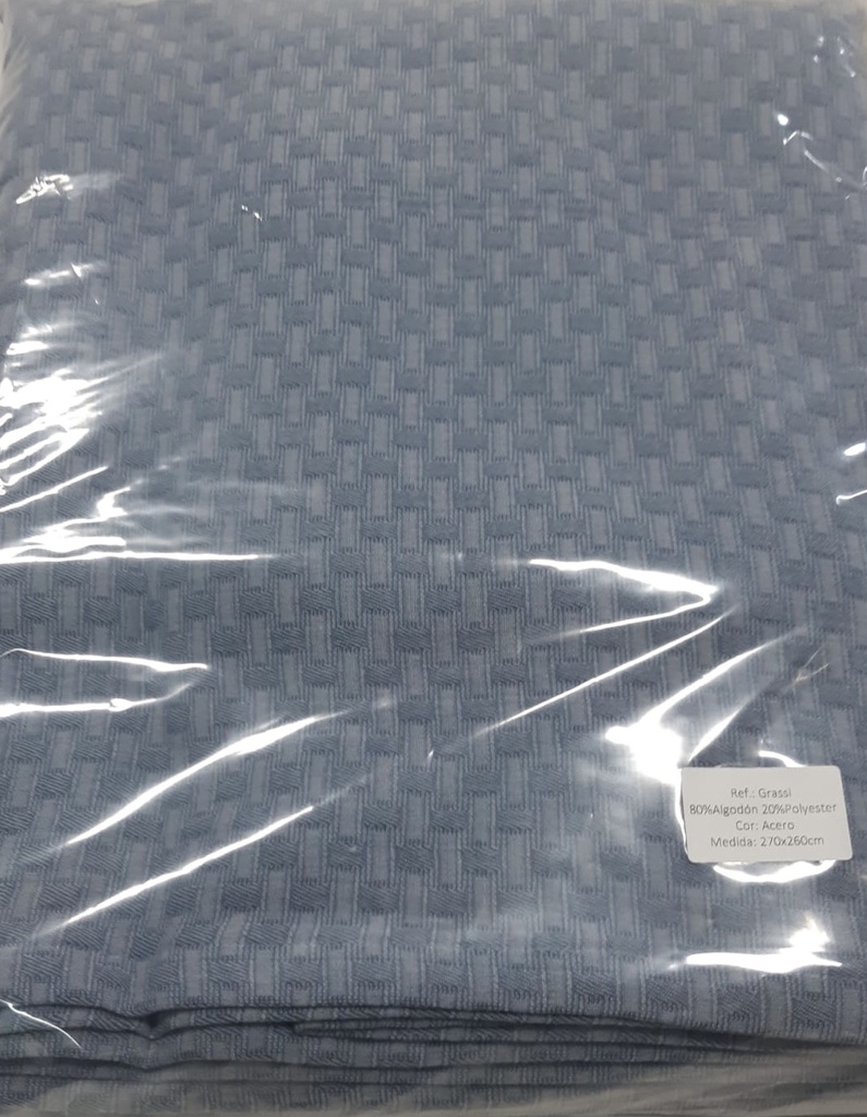 LL RL  COUVRE LIT GRASSI 270X260cm BLEU  100% COTON