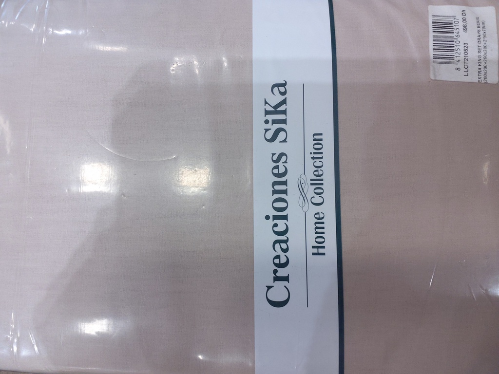 LL EXTRA KING SET DRAPS BEIGE (200x200+260x280+2*50x70cm) 100% CTN