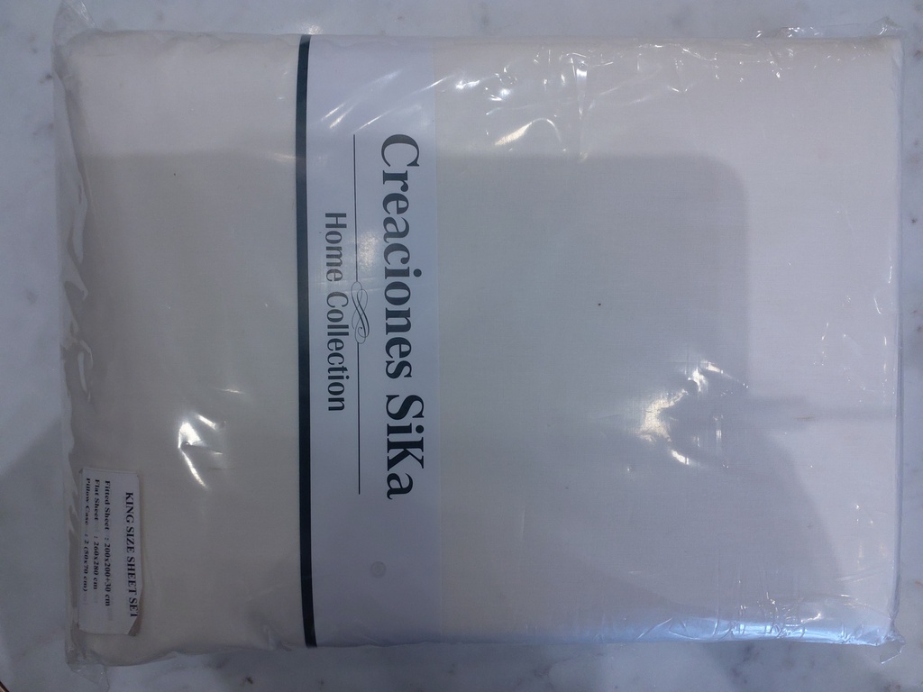 LL EXTRA KING SET DRAPS CREME (200x200+260x280+2*50x70cm) 100% CTN