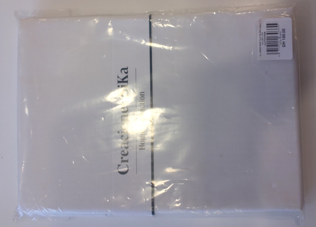 LL QUEEN DRAP PLAT BLANC (160x240 cm) 100% CTN