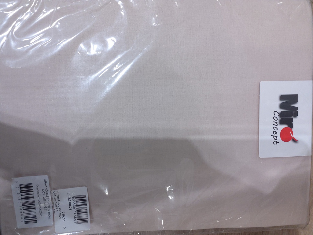 LL TL DRAP HOUSSE 100% COTTON 144FILS 200x200x40cm BEIGE