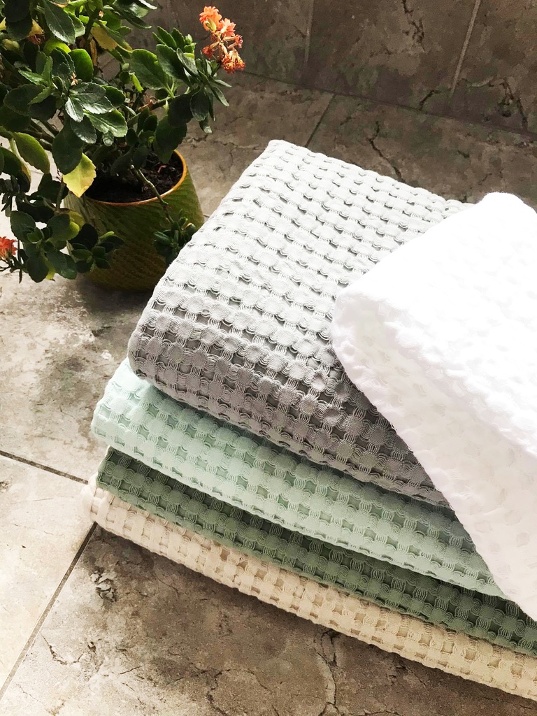LL RL PLAID COIN WAFFLE 130X170cm NATUREL  100% COTON