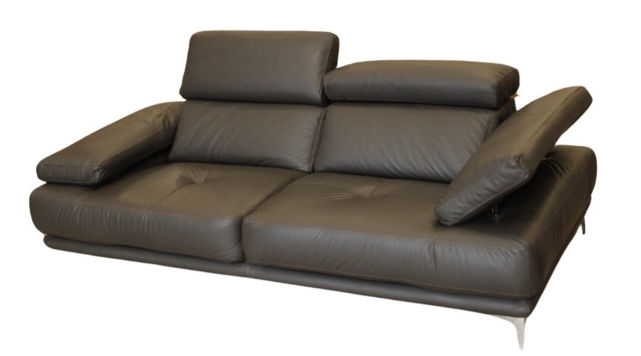 DECO AN CANAPE CUIR REGLABLE MARRON NOIR 2,10X0,57X0,53X1M