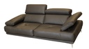 DECO AN CANAPE CUIR REGLABLE MARRON NOIR 2,10X0,57X0,53X1M