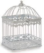 DECO 35896 CAGE FORGEE CARREE BLANC